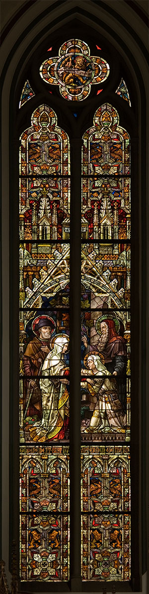 Chorfenster: Maria, Josef und Elisabeth